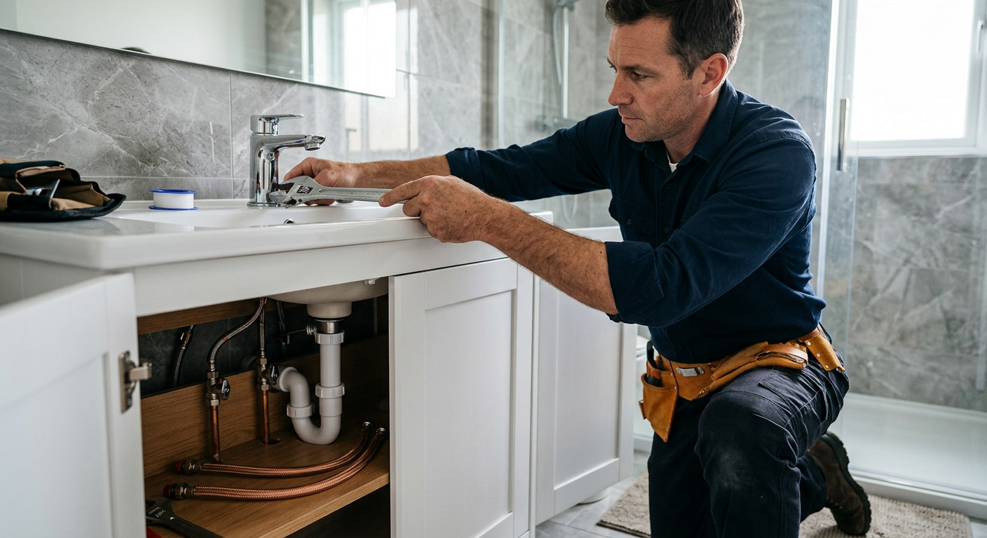 Pose de mitigeur chromé par un plombier à Levallois-Perret